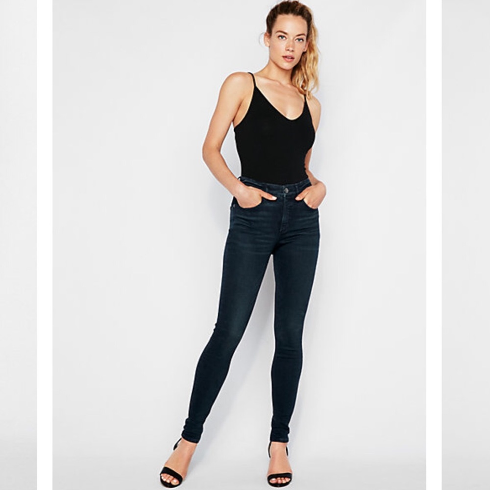 High Waisted Dark Wash Perfect Curves Jean Legging - Picture 2 of 5